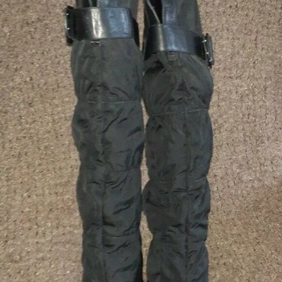 RUDSAK-Black Leather-Quilted Fabric-Over The Knee Boots-Sz 38-7.5-Near Mint - Picture 7 of 9